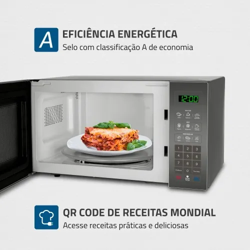 Micro-ondas 34 litros 1400W espelhado 10 níveis de potência- MO-02-34-E  220V