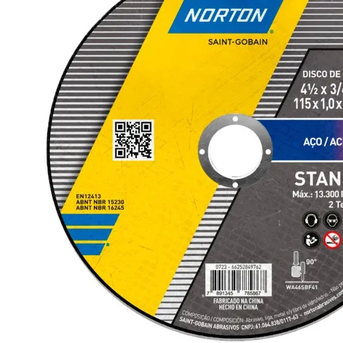 Disco de corte fino para metal e inox 4.1/2