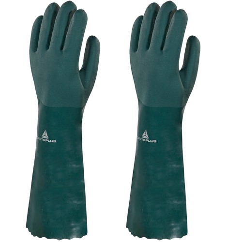 Luva de pvc áspera 45 cm verde G Luva de pvc áspera 45 cm verde G
