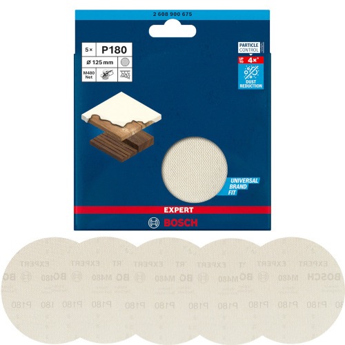 Disco de lixa para madeira 125 mm gr�o 180 com 5 pe�as - M480