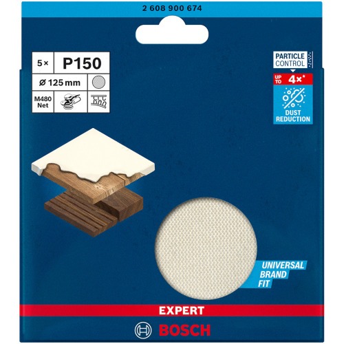 Disco de lixa para madeira 125 mm grão 150 com 5 peças - M480 Disco de lixa para madeira 125 mm grão 150 com 5 peças - M480
