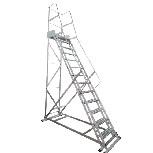 Escada plataforma de alumnio 3.25 m c/ 12 degraus + patamar 