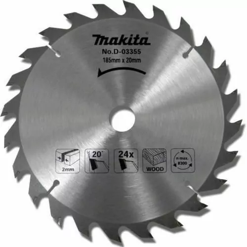 Disco de serra para madeira 185 mm x 20 mm x 24 dentes - D-03355