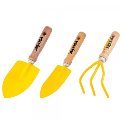 Conjunto para jardim com 3 pe�as cabo em madeira  