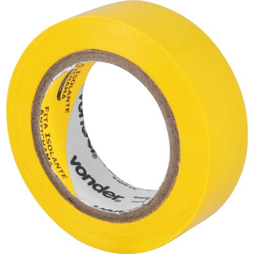 Fita isolante amarela 19 mm x 10 m com 10 unidades Fita isolante amarela 19 mm x 10 m com 10 unidades