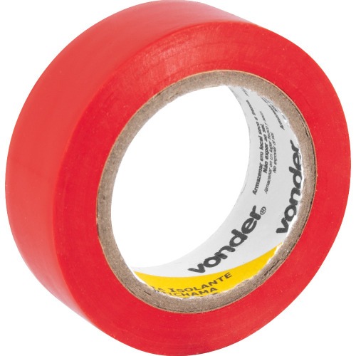 Fita isolante vermelha 19 mm x 10 m com 10 peças Fita isolante vermelha 19 mm x 10 m com 10 peças