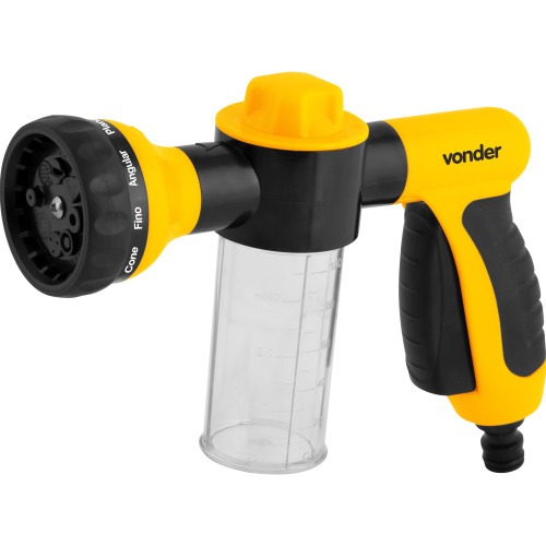 Esguicho plástico para jardim com copo para sabão 8 funções Esguicho plástico para jardim com copo para sabão 8 funções