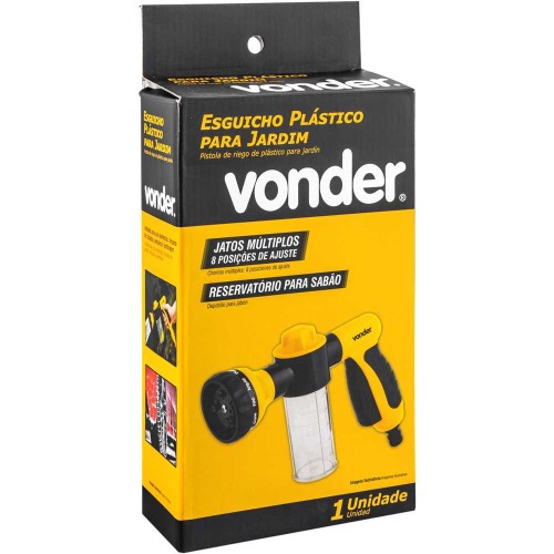 Esguicho plástico para jardim com copo para sabão 8 funções Esguicho plástico para jardim com copo para sabão 8 funções