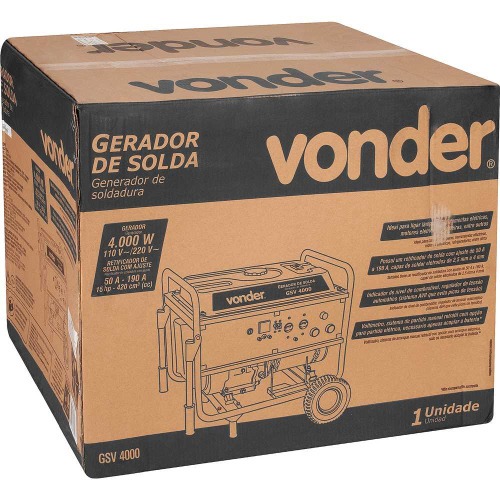 Gerador com mquina de solda 4KVA 190A 2 em 1 - GSV 4000  110V/220V