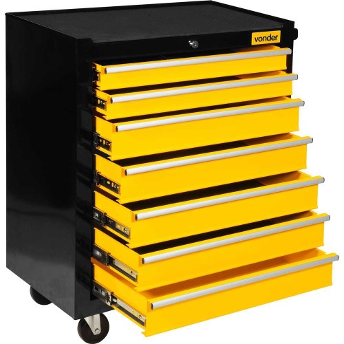 Carro para ferramentas fechado com 7 gavetas
