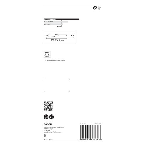 Jogo de broca chata para madeira 20 a 25 mm com 3 peas - Expert Self Cut Speed