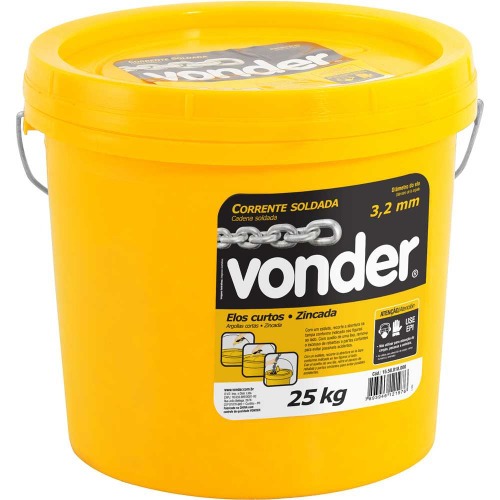 Corrente zincada elo curto 3,2 mm balde com 25 kg Corrente zincada elo curto 3,2 mm balde com 25 kg