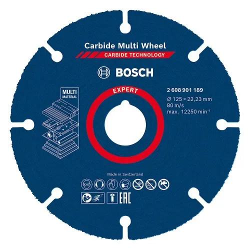 Disco de corte multi material em tungstênio 125 x 22,23 mm - Expert Carbide Multi Wheel