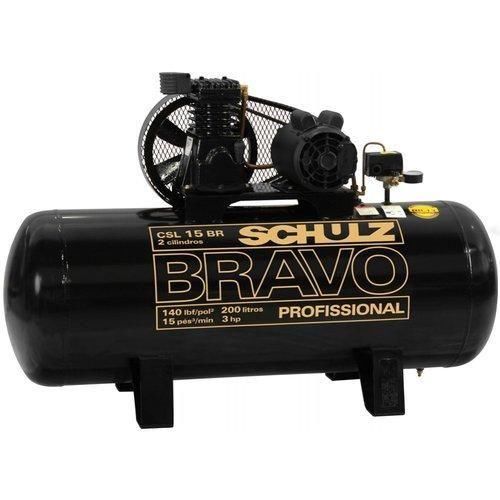 Compressor de ar 15 ps 200L 3 hp 140 libras trifsico Bravo - CSL15BR/200 