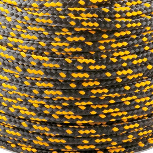 Corda multifilamento trançada 12 mm x 140 m preta e amarela Corda multifilamento trançada 12 mm x 140 m preta e amarela