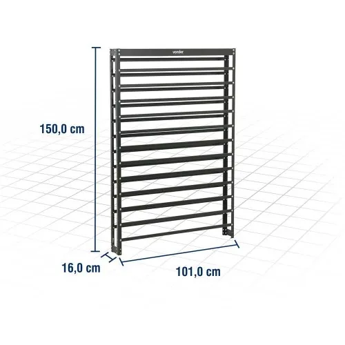 Estante metálica para gavetas 150 x 101 x 16 cm