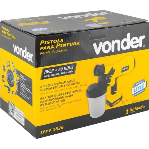 Pistola de pintura HVLP tipo sucção a bateria 18V Sem bateria -  IPPV 1826