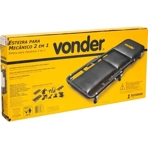 Carrinho esteira/banqueta para mecânico 92 cm 110 kg 2 em 1 