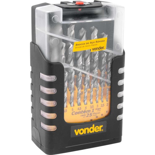 Jogo de brocas de ao rpido 1 a 13,0 mm 25 peas