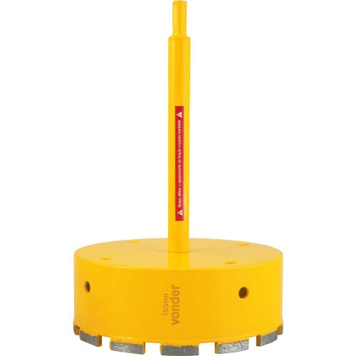 Serra copo diamantada 150 mm com haste de 3/8 Serra copo diamantada 150 mm com haste de 3/8