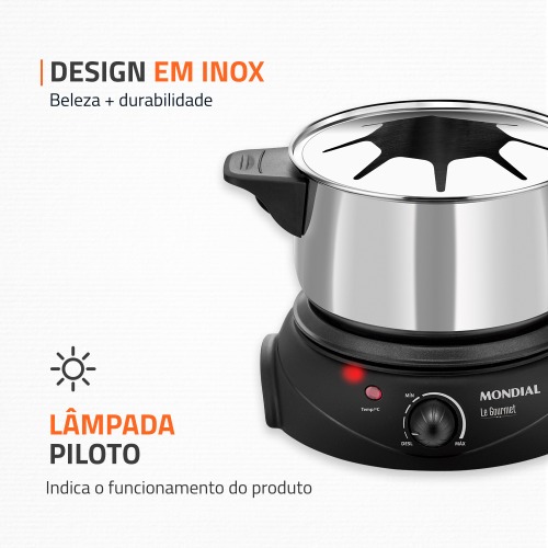Panela elétrica para fondue 1.200 watts - Le Gourmet II  110V Panela elétrica para fondue 1.200 watts - Le Gourmet II  110V
