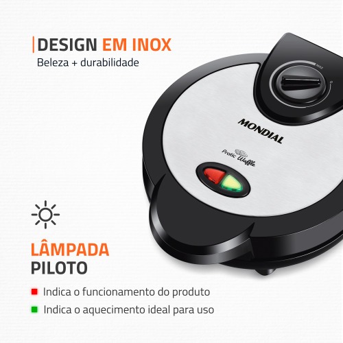 Máquina de Waffle antiaderente 1200W Grill Pratic Waffle - GW-01  110V Máquina de Waffle antiaderente 1200W Grill Pratic Waffle - GW-01  110V