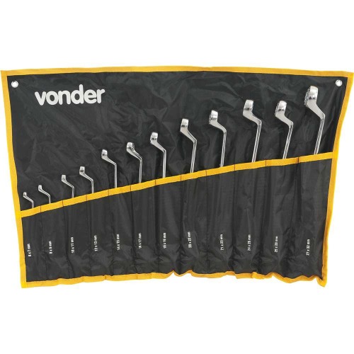 Jogo de chave estrela 6 a 32 mm ao cromo vandio 12 peas