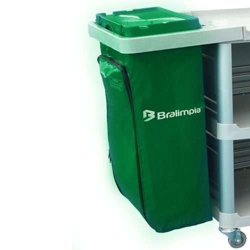 Carro funcional extra com 1 bolsa com fechamento