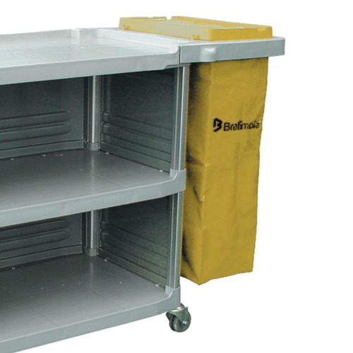 Carro funcional extra com 2 bolsas amarela com fechamento Carro funcional extra com 2 bolsas amarela com fechamento