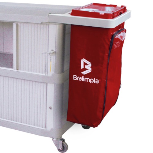 Carro funcional extra 2 bolsas amarela e vermelha com porta Carro funcional extra 2 bolsas amarela e vermelha com porta