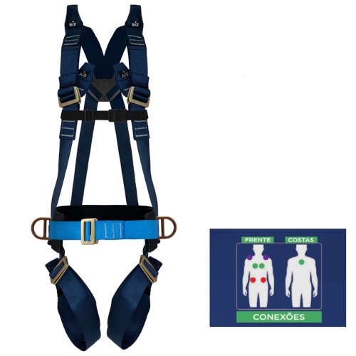 Cinto de segurança tipo paraquedista - Blue Line CG 2A 1P 1S Cinto de segurança tipo paraquedista - Blue Line CG 2A 1P 1S