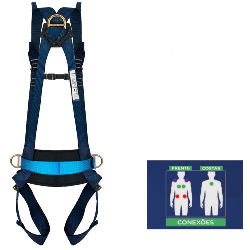 Cinto de segurança tipo paraquedista - Blue Line CG 2A 1P 1S Cinto de segurança tipo paraquedista - Blue Line CG 2A 1P 1S