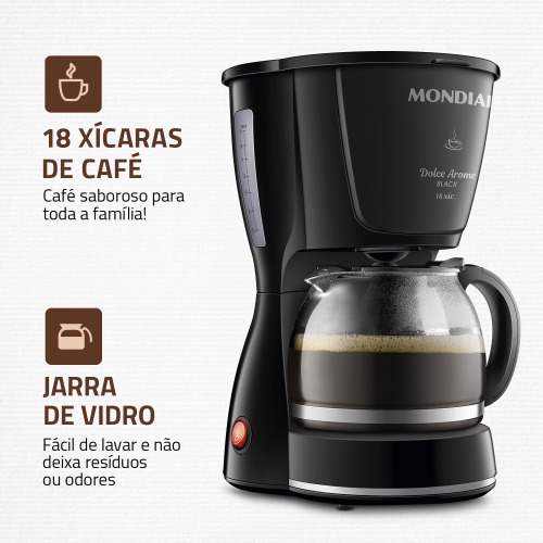 Cafeteira elétrica 550 W jarra de vidro 18 xícaras Dolce Arome - C-30-18X-FB  110V Cafeteira elétrica 550 W jarra de vidro 18 xícaras Dolce Arome - C-30-18X-FB  110V