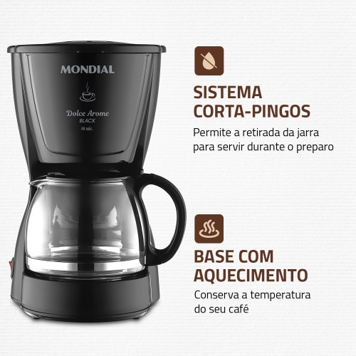 Cafeteira elétrica 550 W jarra de vidro 18 xícaras Dolce Arome - C-30-18X-FB  110V Cafeteira elétrica 550 W jarra de vidro 18 xícaras Dolce Arome - C-30-18X-FB  110V