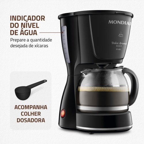 Cafeteira elétrica 550 W jarra de vidro 18 xícaras Dolce Arome - C-30-18X-FB  110V Cafeteira elétrica 550 W jarra de vidro 18 xícaras Dolce Arome - C-30-18X-FB  110V
