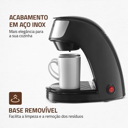 Cafeteira elétrica 2 xícaras preta Smart Coffee - C-42-2X-BI  110V