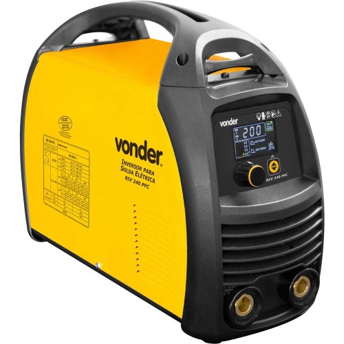 Inversora de solda com painel digital 200A para eletrodo revestido e Tig - RIV 240 PFC  110V/220V