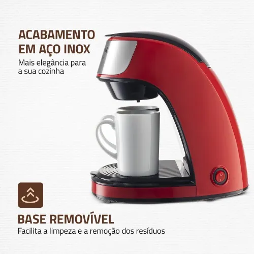 Cafeteira elétrica 2 xícaras vermelha Smart Coffee - C-42-2X-RI  110V