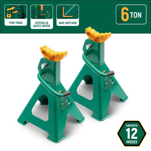 Cavalete mecânico com capacidade 6 toneladas 2 peças Cavalete mecânico com capacidade 6 toneladas 2 peças