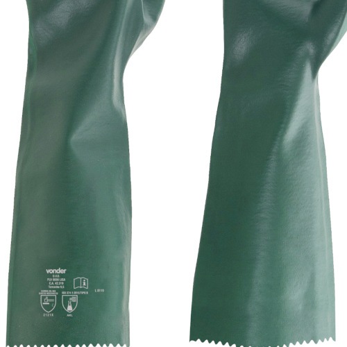 Kit 5 pares de luva pvc lisa com forro de algod�o 56 cm - PLV 0056