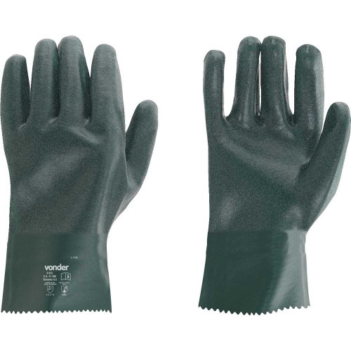 Kit 5 pares de luva de pvc áspera com forro 26 cm - PAV 0026 Kit 5 pares de luva de pvc áspera com forro 26 cm - PAV 0026