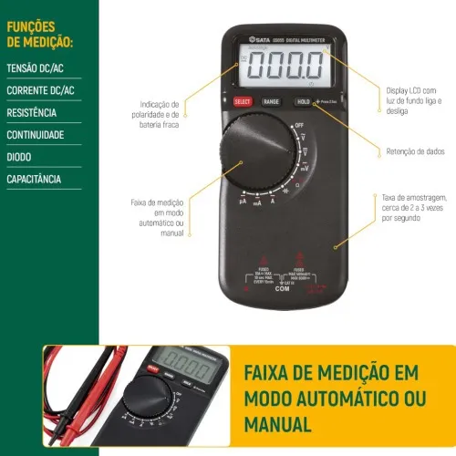 Multímetro digital 600V CAT III DC/AC - ST03055