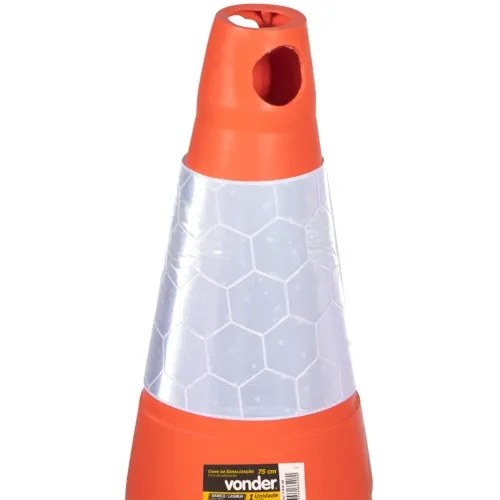 Cone de sinalização com 75 cm flexível 2 faixas