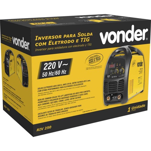Inversora de solda 250A para Eletrodo e TIG - RIV 250  220V Inversora de solda 250A para Eletrodo e TIG - RIV 250  220V