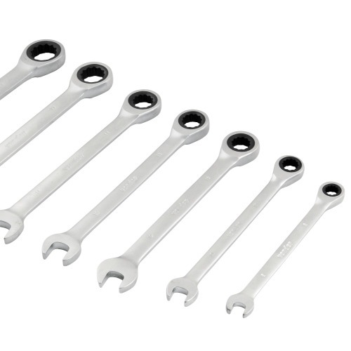 Jogo de chave combinada com catraca de 8 a 19 mm com 7 peças Jogo de chave combinada com catraca de 8 a 19 mm com 7 peças
