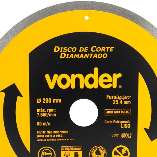 Disco diamantado liso 200 mm para porcelanato e cerâmica Disco diamantado liso 200 mm para porcelanato e cerâmica