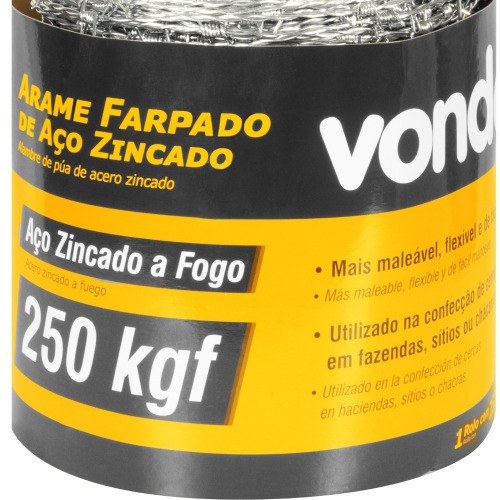 Arame farpado 250kgf rolo 250 metros        