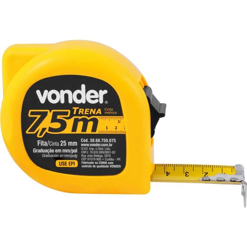 Trena com fita de ao 25 mm x 7,5 m com trava 6 peas