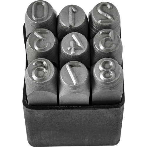 Jogo de algarismo de aço para gravação 10mm com 10 peças Jogo de algarismo de aço para gravação 10mm com 10 peças