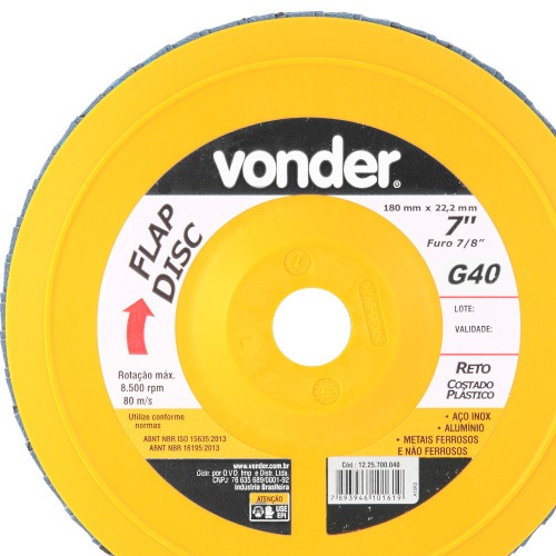 Disco de lixa flap disc reto 7